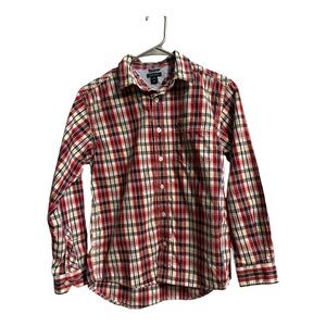 Tommy Hilfiger Red and White Casual Button Down Shirt